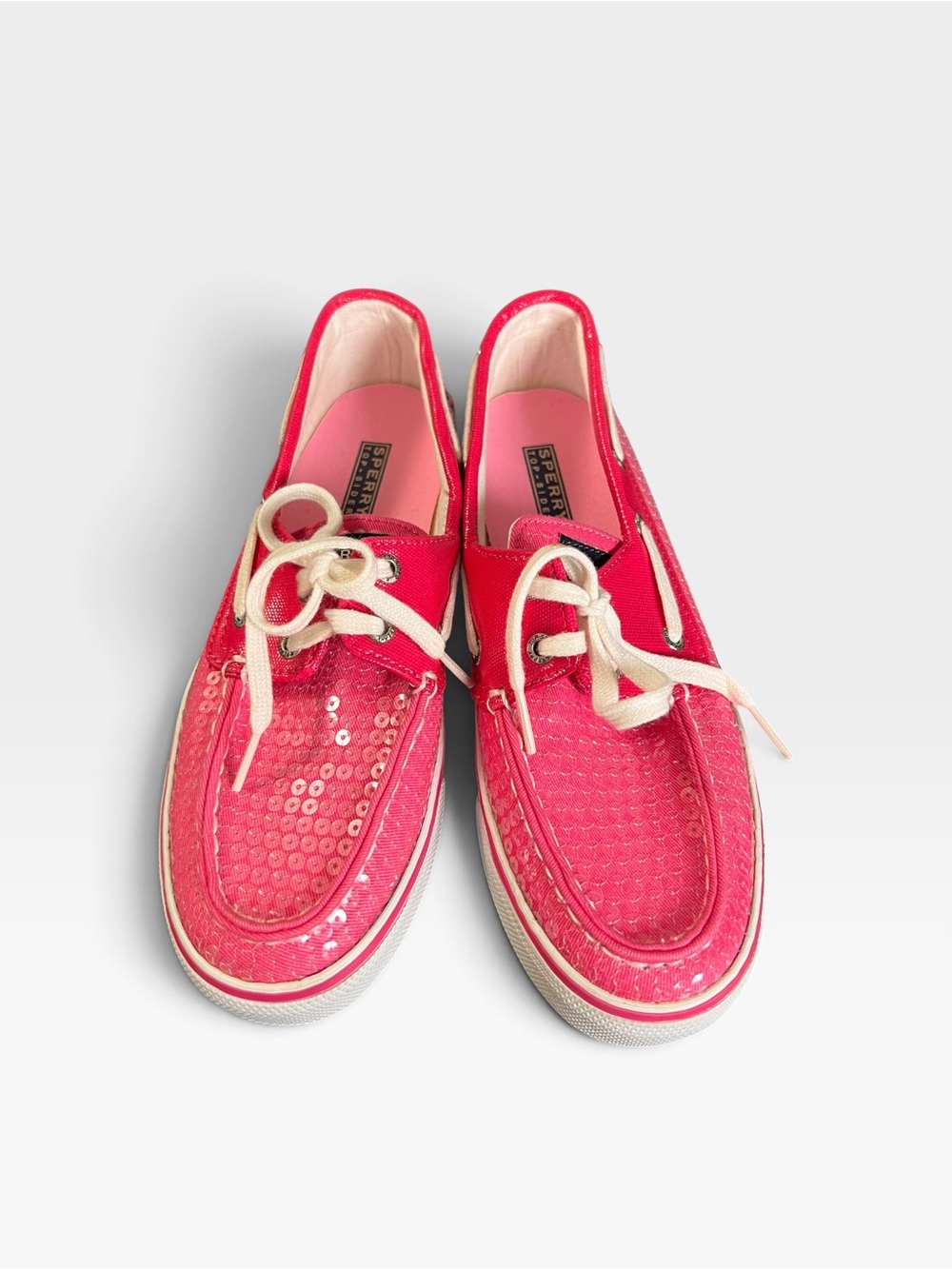 Sperry Top-Sider Boat Shoes Sneaker, Pink Sequin detail White contrast, 7 - Picture 2 of 11